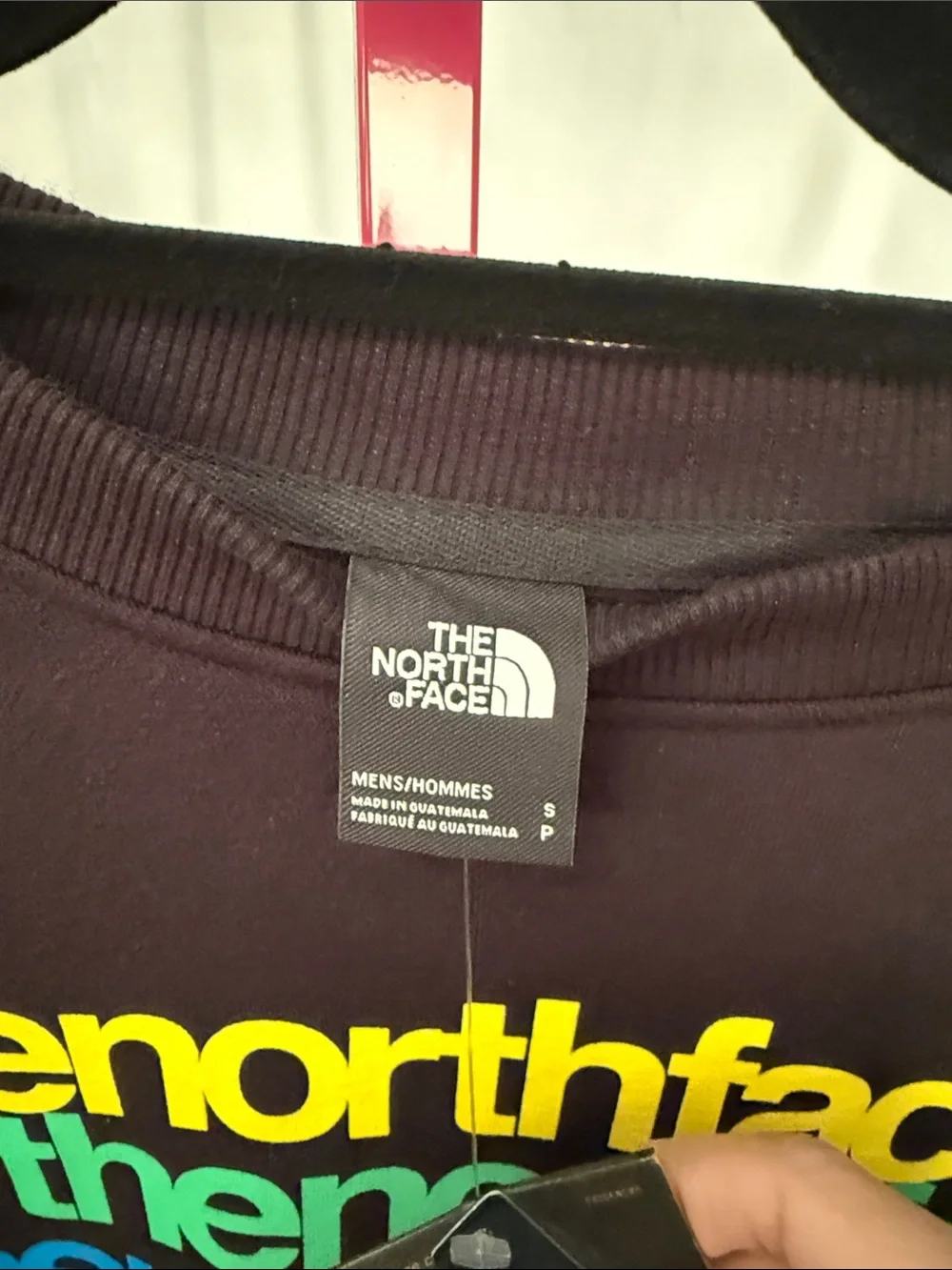 The North Face Black Sweatshirt with Yellow, Green, Blue & Red Logo